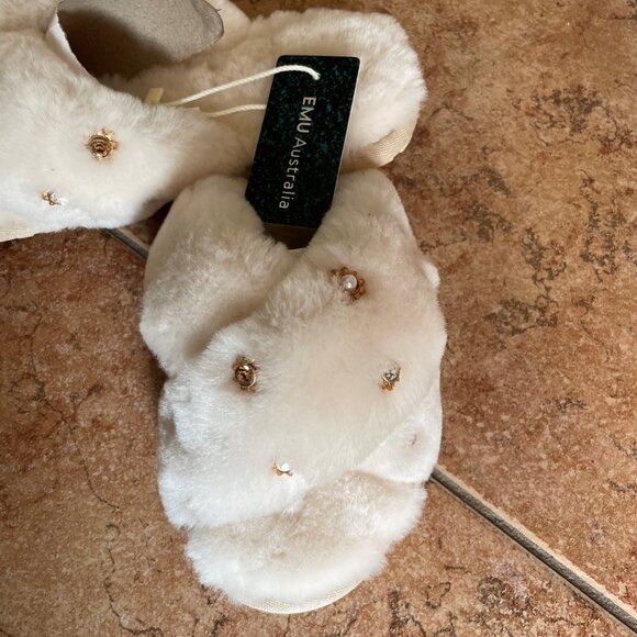 NWT Emu Australia Mayberry Jewels Sheepskin Slipper  - Size 8 - Natural Color - Picture 6 of 6